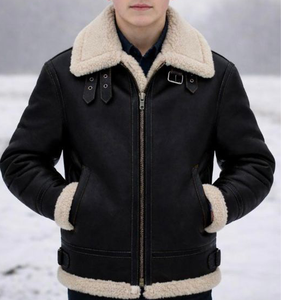 Chaqueta de Cuero para Hombre, Diseño Nuevo, Estilo Bomber, Invierno, Alta Calidad, Holgada, Gruesa, con Logotipo Frontal, Transpirable y Calefactable - Product Image 1