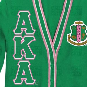 Green Pink Chenille Letters Shield <b>Cardigan</b> <b>Sweater</b> Women Embroidered Crest Knit Button Front Preppy Style Casual Fashion - Product Image 4