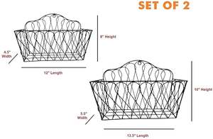 Panier de rangement en métal résistant à la rouille avec poignées en bois, organiseur élégant pour la maison - Product Image 5