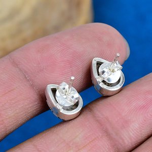 Pendientes de Plata de Ley 925 con Ópalo Rosa Natural en Forma de Pera - Product Image 4