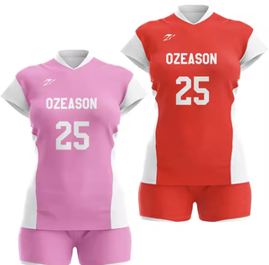 Ensemble maillot et short de volley-ball personnalisé pour hommes adultes, impression par transfert thermique du nom du joueur sur le devant, séchage rapide, 100 % polyester - Product Image 2