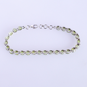 Pulsera de Tenis con Micro Pavé de Peridoto Natural Ovalado Facetado de Calidad Superior, Brazalete de Plata de Ley 925 Sólida, Joyería Fina - Product Image 5