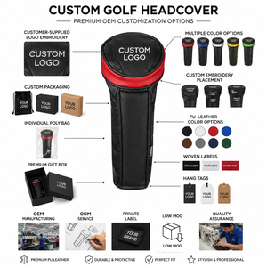 Custom Logo Color & Size Driver <b>Golf</b> Head Covers <b>Golf</b> Accessories Pu Leather Durable Elastic Built Waterproof <b>Golf</b> Head Covers - Product Image 5