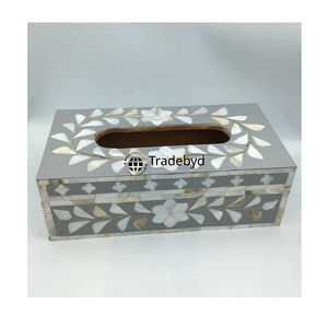 Boîte à mouchoirs et support décoratifs uniques et écologiques en os incrusté, faits à la main, pour une décoration intérieure élégante Tradebyd - Product Image 2