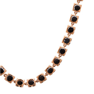 Collar de Rudraksha de Oro Rosa de 18K, Cadena de Cuentas de Semillas Espirituales, para Mujeres y Hombres, Joyería Auténtica de Lujo Unisex - Product Image 4