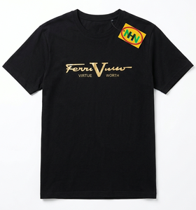 T-shirts décontractés de haute qualité en surplus de production du Bangladesh, vente chaude, col rond, imprimés, de marque - Product Image 1