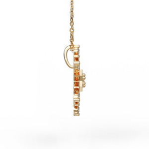 Luxury Gold Plated Letter D Pendant <b>Necklace</b> With Topaz Stones Channel Set Box Chain Unisex Everyday Wear - Product Image 3