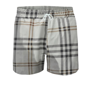 Pantalones Cortos Casuales a Cuadros para Hombre, Cintura con Cordón Ajustable, Corte Medio - Product Image 1