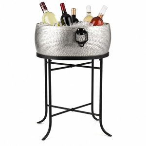 Wholesale Galvanized Beverage Tub with Metal Stand 2 Tier Outdoor Party Ice Bucket Beer Wine <b>Drink</b> <b>Cooler</b> Bin for Catering - Product Image 4