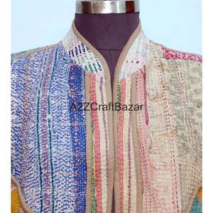 Chaqueta Acolchada Hecha a Mano 100% Algodón con Estampado Floral, Diseño Vintage, Tela Transpirable, Botones Forrados, Mangas Medias - Para Todas las Estaciones - Product Image 3