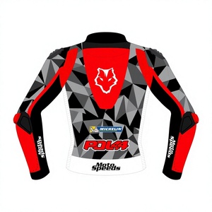 เสื้อแจ็คเก็ตหนังแท้สำหรับแข่งรถ Pol Espargaro Winter MotoCP ทำจากหนังวัว/หนังจิงโจ้ ตัดเย็บตามขนาด พร้อมรูระบายอากาศ ป้องกันการกระแทก มาตรฐาน CE - Product Image 2