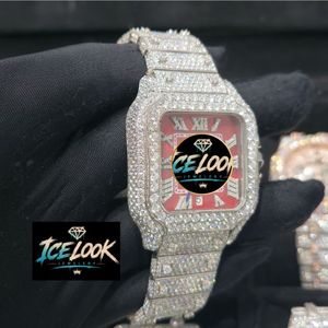 Squared Quartz Stainless Steel Watch Sapphire Crystal Bezel Analog Roman Numeral Dial Rhinestone Strap Luxury Fashion <b>Date</b> - Product Image 3