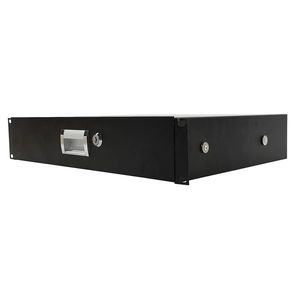 19\" 2U Black Steel Plate DJ Drawer Equipment Cabinet Organizer with Keys - Product Image 3