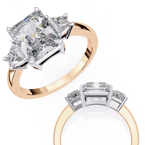 Bagues de fiançailles personnalisées en or 3CT 5CT, diamant de laboratoire taille radiant D VS1 VVS1 certifié IGI, pour femme, bijoux de mariage - Product Image 3