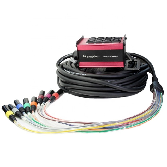 8CH XLR Stage Box & 30M Twisted Pair Multicore Audio Snake with Foil Shielding PVC Jacket Bare Copper Conductor