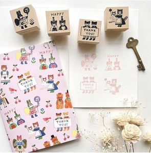 Sello de Goma de Madera con Diseño de Animalito Japonés, Aiko Fukawa, para Manualidades, Álbumes de Recortes y Diarios - Product Image 5