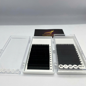 Extensions de cils en volume pré-fabriquées 3D 4D 5D faites à la main, en plateau individuel, en fibres synthétiques PBT coréennes, vente en gros - Product Image 3