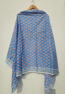 Paréo de plage en coton imprimé à la main pour femme, motif floral, style bohème - Product Image 4