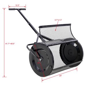 Épandeur de tourbe et de compost en métal à poignée en T de 24 pouces pour l'entretien des pelouses et des jardins, et l'épandage d'engrais - Product Image 4