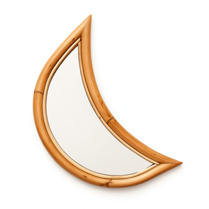 Hermosos espejos de ratán en forma de media luna, hechos a mano, espejo de pared en forma de creciente, el más vendido, decoración para el hogar - Product Image 1