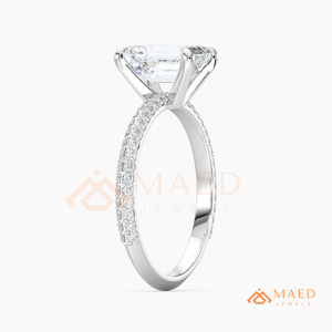 Moissanite Emerald Cut Ring for Women Silver Tone Engagement Wedding Anniversary Jewelry Elegant Daily Wear Style - Product Image 6