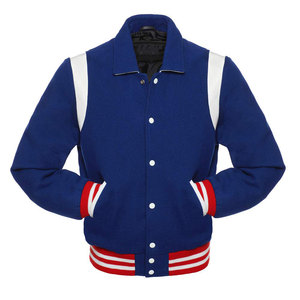OEM Custom Winter Wool/Polyester Streetwear Varsity Jacket Custom Embroidery Logo Front/Back Quick Dry Breathable V-Neck Men - Product Image 2