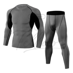2026 Hot Trending <b>Compression</b> Set <b>For</b> <b>Men</b> Breathable Long Sleeve Sportswear Two Piece Gym Set <b>Compression</b> Suit <b>Compression</b> Set - Product Image 3