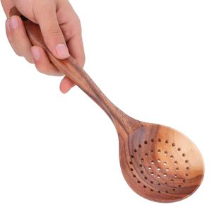 Cuchara de madera natural hecha a mano con ranuras, la más vendida, FASHION CRAFT TFC 30134HFR, cuchara coladora de cocina ecológica, larga - Product Image 2