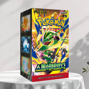 Boîte de boosters Pokémon TCG Storm Emeralda Mega Rayquaza version coréenne Premium, pleine couleur, coins carrés, 30 paquets, jeu Mega - Product Image 1