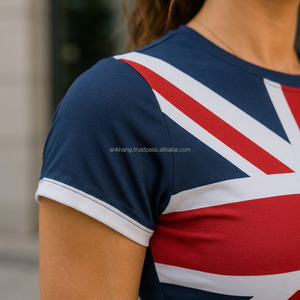 Camiseta Corta Estampada para Mujer, Cuello Redondo, Manga Corta, Ajustada, Tejida en Poliéster, Transpirable, Estilo para Todas las Temporadas - Product Image 4