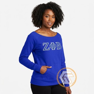 เสื้อสเวตเชิ้ตผู้หญิงปักลาย Zeta Phi Beta แบบสั่งทำขายส่งสำหรับฤดูหนาว เสื้อผ้าชมรม ผลิตจากผ้าฝ้ายฟลีซ ระบายอากาศได้ดี เป็นมิตรกับสิ่งแวดล้อม - Product Image 4