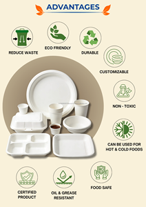 Boîte à lunch carrée en bagasse écologique 500 ml avec couvercle, robuste, à usage unique, sans bois, pour fêtes, traiteurs, cafés, cuisines cloud - Product Image 6
