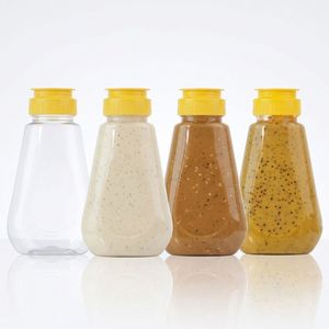 Botella para Aderezo de Ensalada, Forma Woozy, Plástico PET de Grado Alimenticio, 220 ml, Tapa Abatible Transparente para Salsas, Fábrica en Vietnam, OEM, ODM - Product Image 2