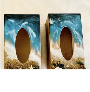 Resin Facial Tissue Box Modern Elegant Resin Tissue Box Organizer Decorative Home Accessory for Coffee <b>Table</b> Bedroom Office - Product Image 6