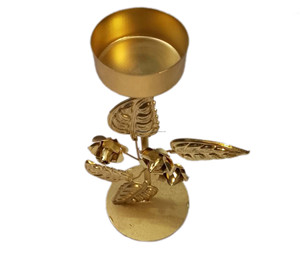 Bougeoir à bougie chauffe-plat moderne fait à la main en fer doré parfait pour la décoration de fête salle à manger salon décoration - Product Image 5