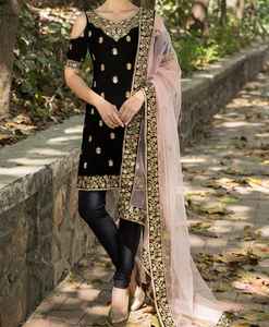 Traje de Fiesta Tradicional Pakistaní de Terciopelo de Alta Calidad para Mujer, Shalwar Kameez de 3 Piezas, MOQ Bajo 2026 - Product Image 2