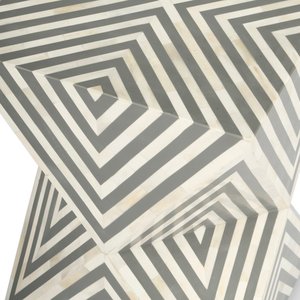 Natural Bone Inlay MDF Side Table Hexagonal Wardrobe with Decorative Floral Design Table Bedroom Nightstand End Table Furniture - Product Image 6