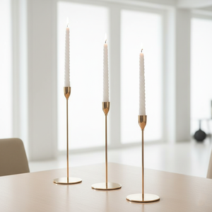 Porte-bougie en métal doré de style nordique moderne, support décoratif pour bougie de table de mariage, pour la décoration de la maison - Product Image 3