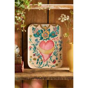 Plateau de service vintage en émail papillon, plateau rectangulaire décoratif en métal pour la maison, la table basse, la cuisine et la décoration de mariage, cadeau - Product Image 5