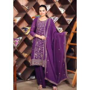 Designer Traditional Muslim Sharara <b>Suit</b> with Sequence Embroidery Work Elegant Embroidered Accessory - Product Image 1