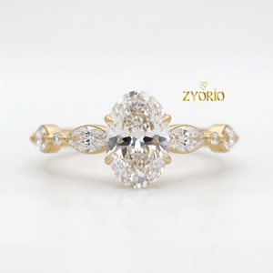 Oval Cut Lab Grown Diamond Engagement <b>Ring</b> 14K 18K Gold IGI Certified <b>Solitaire</b> Wedding <b>Ring</b> Women Luxury Bridal Jewelry - Product Image 6