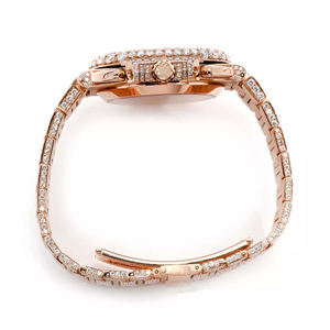 Montre personnalisée en moissanite sertie de diamants VVS, style hip-hop, luxe, acier inoxydable, quartz, bracelet 20 mm, cadran en verre - Product Image 4