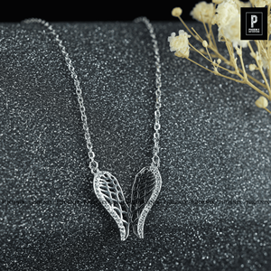 <b>Angel</b> Wing Pendant Necklace 925 Sterling Silver Diamond Look Pendant Women Elegant Jewelry Wholesale - Product Image 3