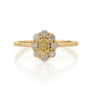 Anillo de compromiso de oro amarillo de 14K hecho a mano con diamantes naturales brillantes personalizados de piedra de nacimiento de abril, venta al por mayor de joyería a granel - Product Image 1