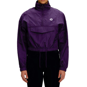Custom Women Cropped Pullover Purple Windbreaker <b>Jacket</b> <b>Lightweight</b> Quarter Zip Front Flap Pocket Running Outdoor <b>jacket</b> for men - Product Image 1