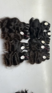 Extensiones de Cabello Virgen Indio Natural Ondulado de Longitud Corta con Doble Trama a Máquina, de Clip/Tejido/Micro-Link, Doble Trama - Product Image 2