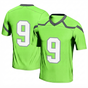 Camiseta de fútbol americano personalizada con estampado por sublimación, tela de malla de poliéster premium transpirable, de secado rápido, manga corta, deportiva. - Product Image 1