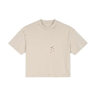 T-shirt en coton surdimensionné personnalisé pour homme, coupe ample, décontracté, idéal pour l'été, effet délavé soleil - Product Image 2