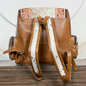 Nouveaux sacs à dos pour femmes en cuir de vachette artisanal western, élégants, avec pierre turquoise, poignée souple, sacs de voyage - Product Image 5