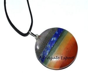 Pendentif en bois gravé Pentagramme Guérison Chakra Pierre Pendentif Agate Semi-Précieuse Cristal Sculpté Mascotte Style - Product Image 4